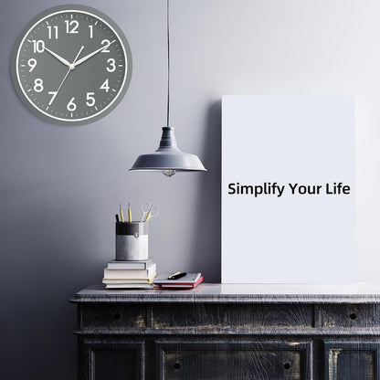 AKCISOT Wall Clock, Modern Small Wall Clocks Battery Operated 8 Inch, Silent Non-Ticking Analog Classic for Office, Home, Bathroom, Kitchen, Bedroom, School(Black)