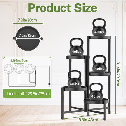iDavosic.ly Plant Stand Indoor Outdoor, 5 Tier Corner Metal Flower Display Holder Shelf, Folding Tall Orchid Rack for Patio Balcony Porch Garden Living Room House, Black