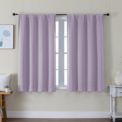 Simplebrand Ava Sage Green Blackout Curtains for Bedroom 63 Inch Length 2 Panels Set, Solid Thermal Insulated Energy Saving Rod Pocket Window Treatment Curtains Blackout Drapes, W40 x L63 Inch, Sage - Colors A