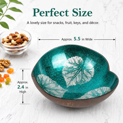 Coconut Bowls Decorative Candy Dish - Heart Acai Bowl, Natural Wooden Candy Dish, Key Bowl Holder for Entryway Table, Yogurt Smoothie Nuts Dessert Container, Rice Fruits Dry Snack Storage Shell Bowls