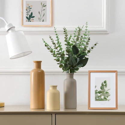 Modern Ceramic Vase Set of 5, Vases Home Decor Rustic Farmhouse Decorative Vase Pottery Vases for Bouquet Pampas Grass Dried Fresh Flowers, Table Living Room Kitchen Bedroom