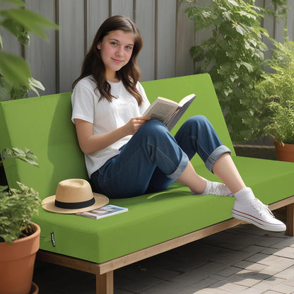 idee-home Outdoor Bench Cushion Waterproof, Bench Cushions for Outdoor Furniture, Patio Porch Swing Replacement Seat Pad with Ties for Garden Backyard, 48 x 18 Inch Red
