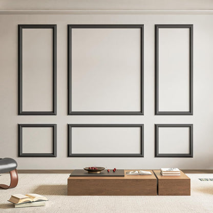 Art3d Pre-Cut Wall Molding Set of 6 pcs, Ready-to-Assemble Wainscoting Panels for Interior Wall Décor Living Room Bedroom Accent Wall - Installed with Glue, 3 Top 3 Bottom