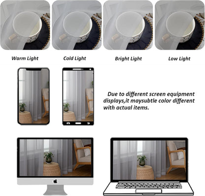Chyhomenyc Sheer White Valances for Windows 2 Pack, Small Window Curtains for Living Room Bathroom Cafe Laundry Basement, Modern Top Dual Rod Pocket Voile Curtain, 42W x 14L inches, White - Colors B
