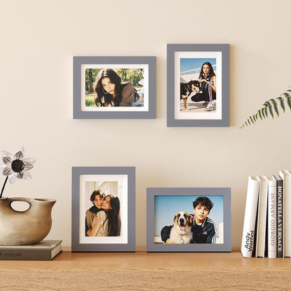 Egofine 12x16 Picture Frame Black, Covered by Plexiglass Made of Solid Wood, Display Pictures 9x12 and 11x14 with Mat or 12x16 Without Mat, for Wall Mounting Photo Frame - Colors B