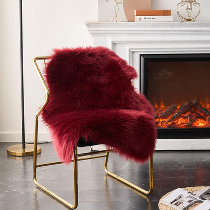 EasyJoy Ultra Soft Fluffy/Fuzzy Shaggy Area Rug Faux Fur Chair Cover Seat Pad for Bedroom Floor Sofa Living Room (2 x 6 ft Sheepskin, Beige)