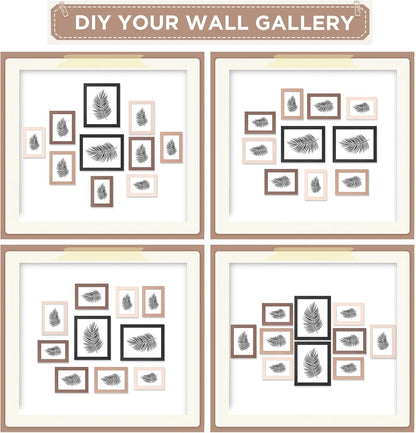 Funtopia Picture Frames, 10 Pack Picture Frames Collage Wall Decor, Gallery Wall Frame Set for Wall or Tabletop Display, Multi-size with 8x10, 5x7, 4x6 Family Photo Frames
