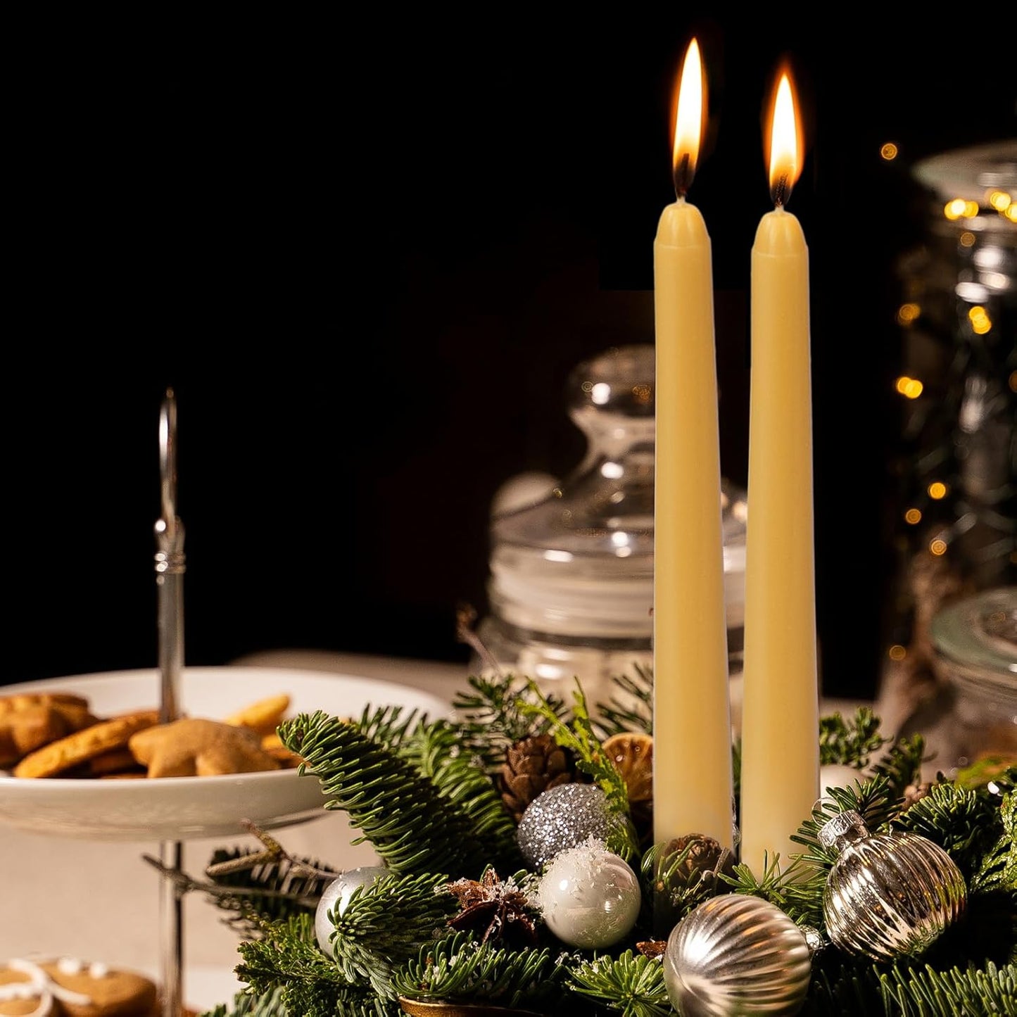 KONNI 0.87×10 Inch Ivory Taper Candles, Unscented and Smokeless Tall Candlesticks, 10 Pack Tapered Candles with Cotton Wicks, Long Burning, Ideal for Weddings, Dinner Parties, and Home Décor