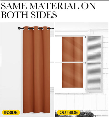 NICETOWN Halloween Pitch Black Solid Thermal Insulated Grommet Blackout Curtains/Drapes for Bedroom Window (2 Panels, 42 inches Wide by 63 inches Long, Black) - Colors B