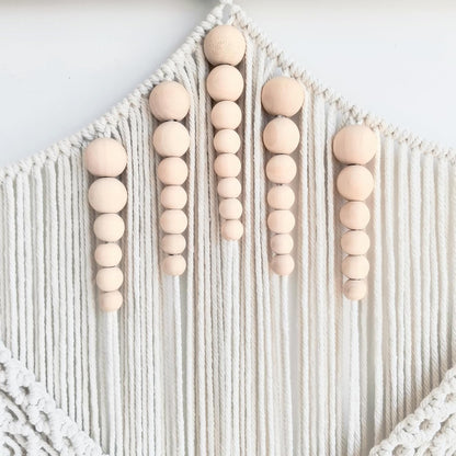 Achart Macrame Wall Hanging Large- Boho Wall Decor- large wall art- Wall Decor Living Room- Macrame Tapestry Boho Decor for Bedroom (Wooden Bead)