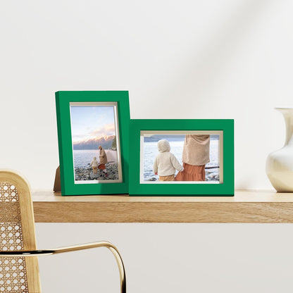 Vittanly 8x10 Picture Frames Set of 9, Shatter Resistant Plexiglass, Display 5x7 Pictures with Mat or 8x10 without Mat, Photo Frames for Wall or Tabletop, Engineered Wood, Black - Colors B