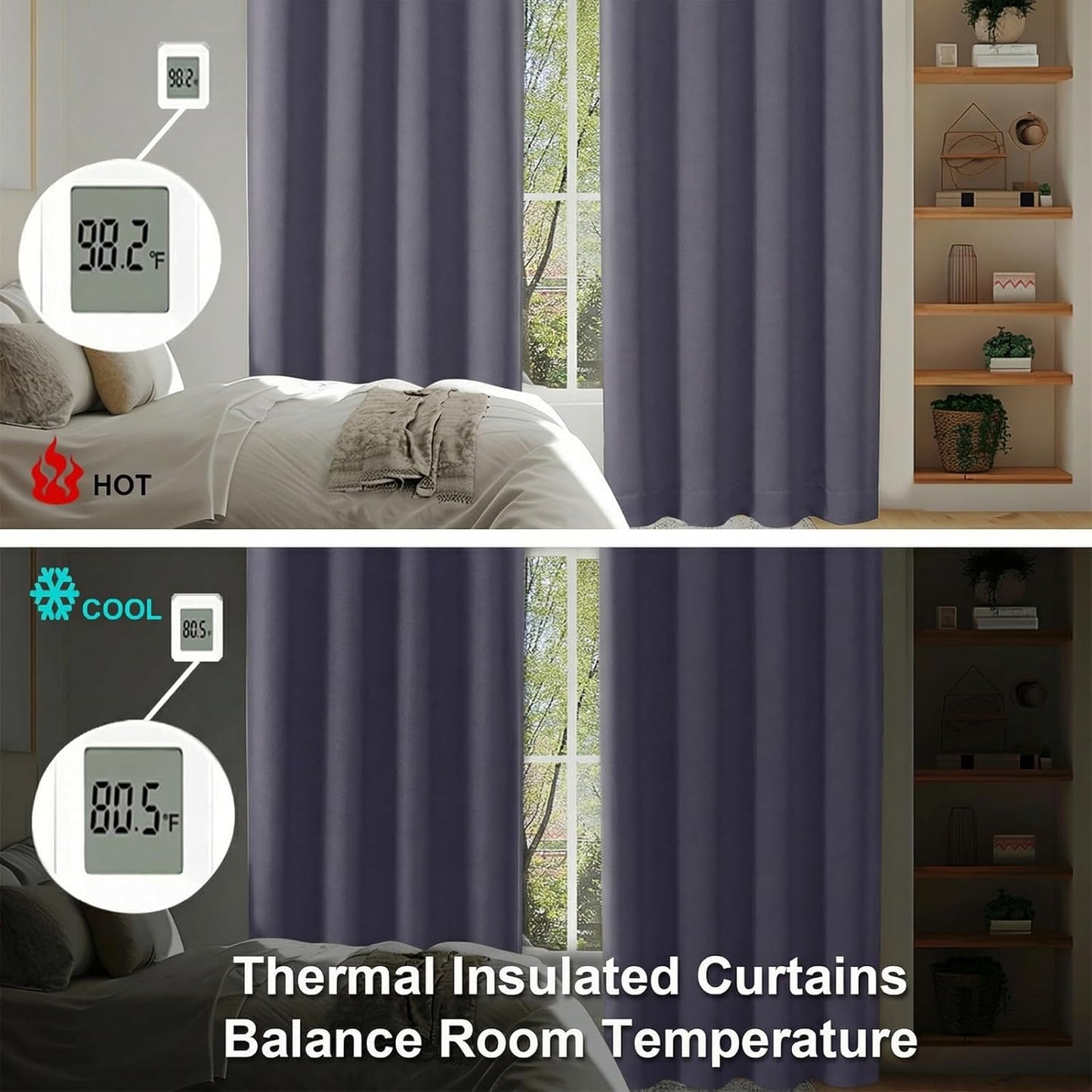Simplebrand Ava Sage Green Blackout Curtains for Bedroom 63 Inch Length 2 Panels Set, Solid Thermal Insulated Energy Saving Rod Pocket Window Treatment Curtains Blackout Drapes, W40 x L63 Inch, Sage - Colors A