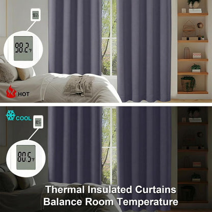 Simplebrand Ava Sage Green Blackout Curtains for Bedroom 63 Inch Length 2 Panels Set, Solid Thermal Insulated Energy Saving Rod Pocket Window Treatment Curtains Blackout Drapes, W40 x L63 Inch, Sage - Colors A
