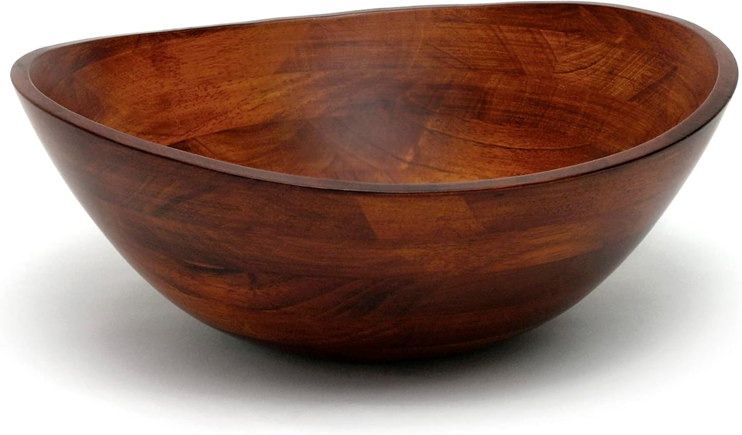 Lipper International Cherry Finished Wavy Rim Beechwood Serving Bowl for Fruits or Salads, Matte, Small, 7.5" x 7.25" x 3", Single Bowl, 30.43Fl oz