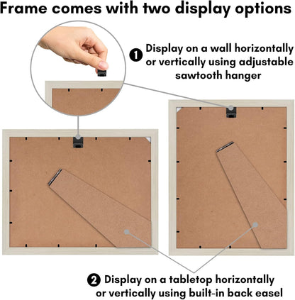 Americanflat 8x10 Picture Frame with Shatter-Resistant Glass - Use as 5x7 Frame with Mat or Display 8x10 Photo Without Mat - Signature Collection - Picture Frames for Tabletop and Wall Display - Black