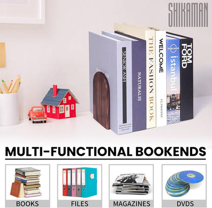 Book Ends,1 Pair Bookends Wood Book Ends Universal Economy Bookend