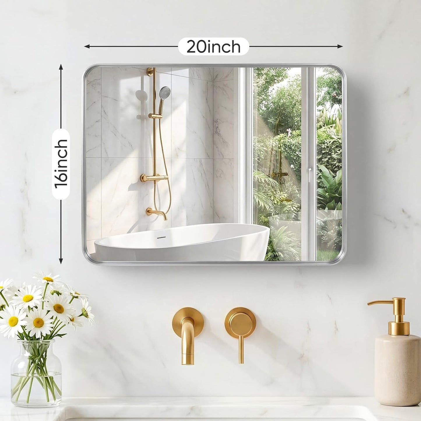 NEWBULIG Gold Round Wall Mirror 36 Inch, Bathroom Mirrors for Over Sink, Wall Decor for Bathroom, Entryway, Bedroom, Vanity