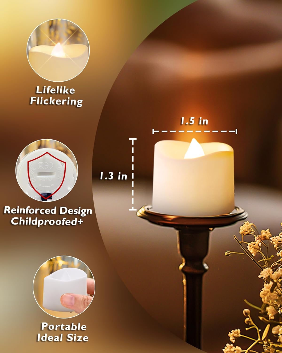 Homemory Timer Tea Lights Candles Battery Operated, 6H Timer Built-in, Auto On Daily, Flameless LED Tealight Votives for Table Centerpieces, Lantern, Holiday Decor, Warm Lamp, No Remote, 12-Pack