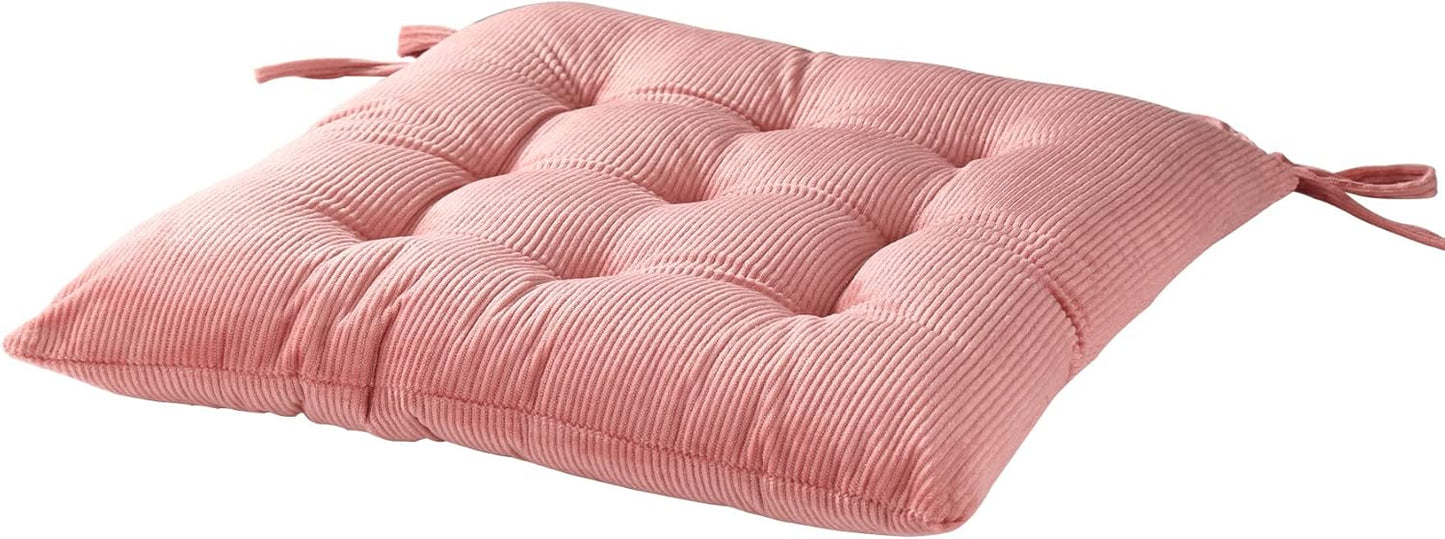 HLOVME Corduroy Chair Cushion with Ties Ultra Soft Warm Floor Cushion for Kids Reading Nook Comfortable Square Seat Cushion for Adult 15.7”x15.7”, White