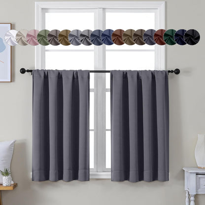 Simplebrand Ava Sage Green Blackout Curtains for Bedroom 63 Inch Length 2 Panels Set, Solid Thermal Insulated Energy Saving Rod Pocket Window Treatment Curtains Blackout Drapes, W40 x L63 Inch, Sage - Colors C