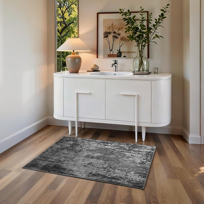 Ompaa 2x6 Rug Runners for Hallways Kitchen Runner Rug Non Slip Washable Grey Long Runner Rugs with Rubber Backing Soft Abstract Carpet Runner for Hallways, Kitchen, Bedroom, Bathroom, Entryway - Colors B