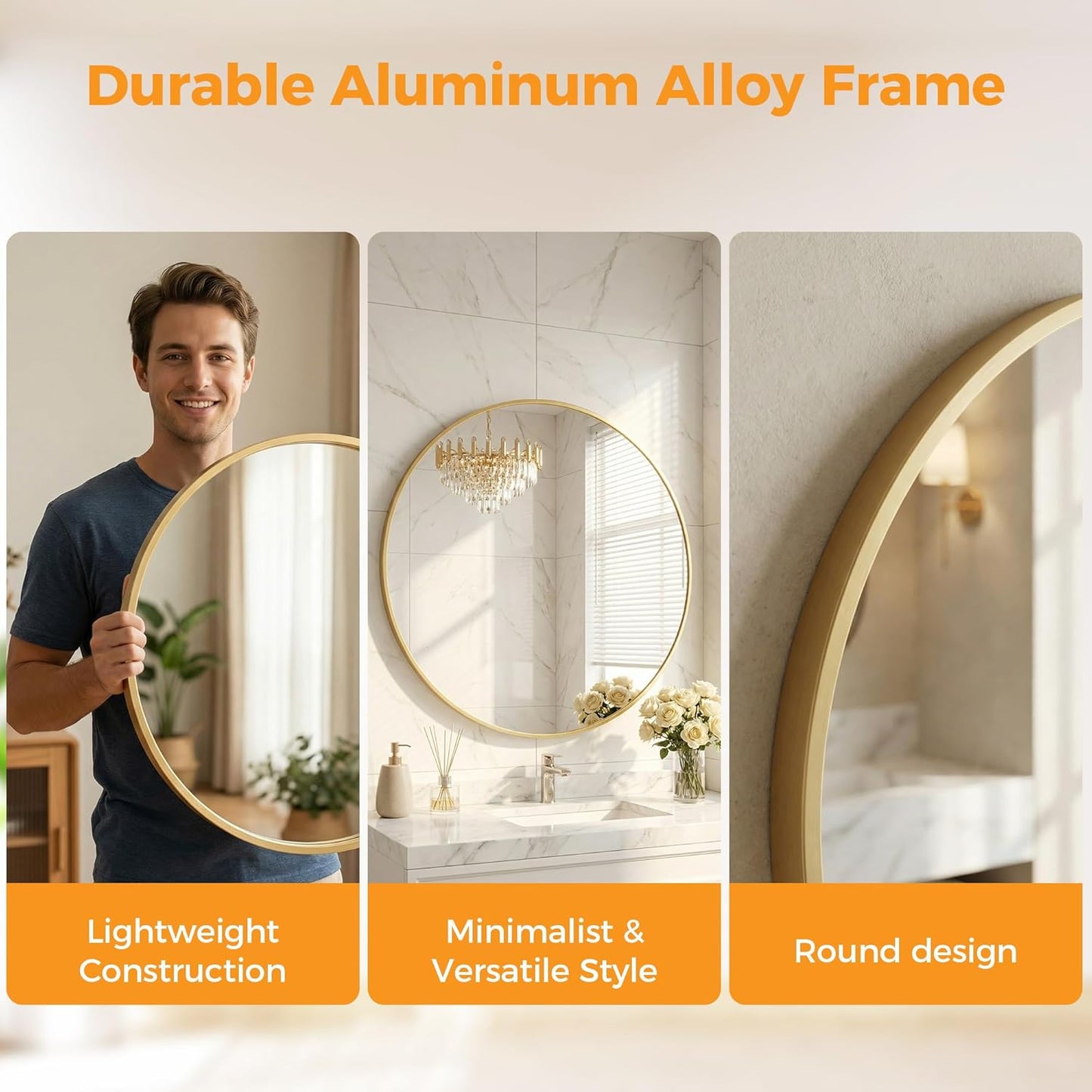 OLIXIS Arched Bathroom Mirror for Over Sink, 34x32 Inch Wall Mirror Arched Rounded Rectangle, Modern Wall Mount Vanity Mirror with Matte Metal Deep Framed, for Home Decor, Living Room, Black
