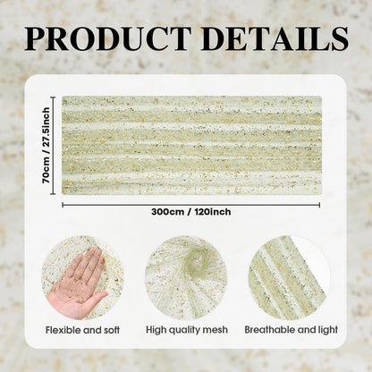 Artoid Mode Beige Gold Gauze Table Runner 120 Inch 10FT, Glitter Metallic Foil Sheer Dining Wedding Anniversary Holiday Birthday Table Decor for Home Party