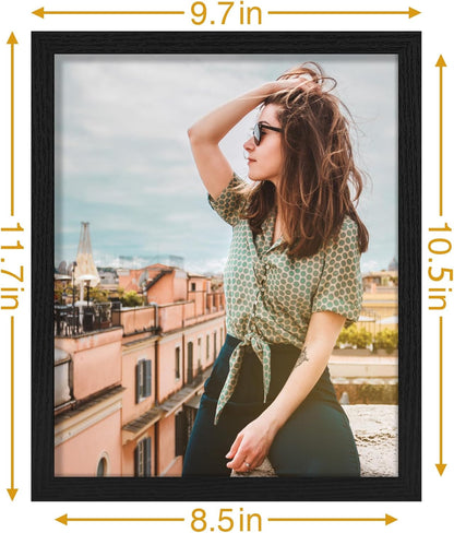 Vittanly 11x14 Picture Frame, Display Pictures 8x10 with Mat or 11x14 without Mat, Photo Frame for Wall Mounting, Black, 1 Pack - Colors A