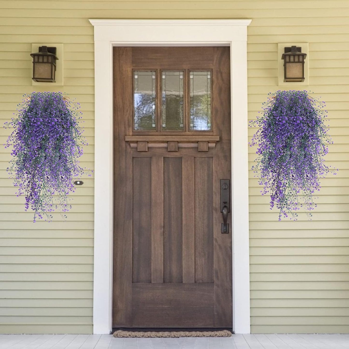 RECUTMS Fake Hanging Plants Artificial Ferns for Outdoor Hanging Faux Plants Vine Ivy Faux Fern Hanging Vines Wall Plants for Home Garden Party Wedding Decor (White 4P)