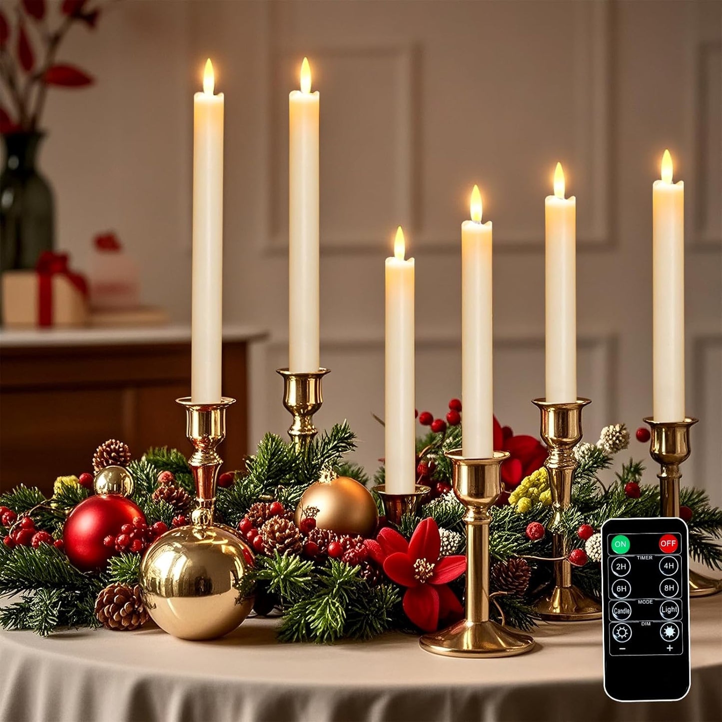 Rechargeable Flameless Glass Pillar Candles–Gifts for Women,–Set of 3, Realistic Flickering LED Light,Remote & Timer, Ideal for Living Room, Bedroom & Festival Wedding Home Party Decor