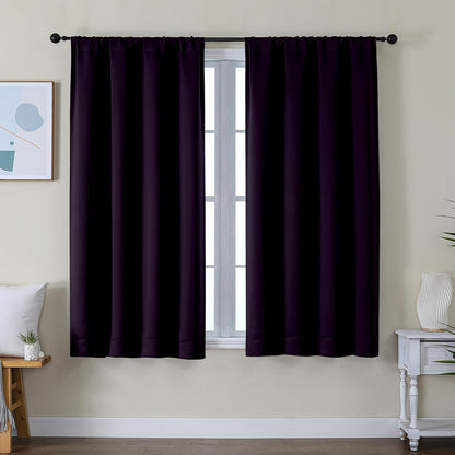 Simplebrand Ava Sage Green Blackout Curtains for Bedroom 63 Inch Length 2 Panels Set, Solid Thermal Insulated Energy Saving Rod Pocket Window Treatment Curtains Blackout Drapes, W40 x L63 Inch, Sage - Colors B
