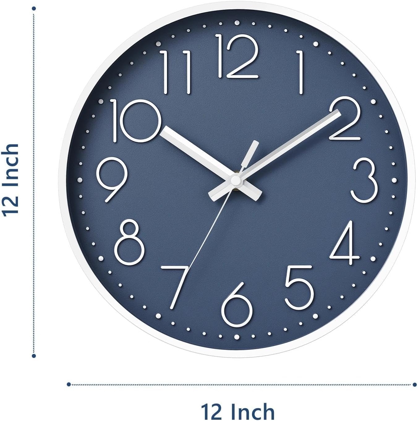 DAXSMY Wall Clock - 8 Inch Silent Non-Ticking Modern 3D Wall Clocks Battery Operated - Decorative Clock for Kitchen, Home Office, Bathroom, Bedroom(Rose Gold)