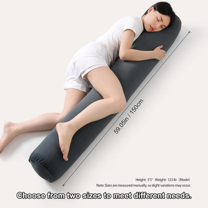 Body Pillow for Adults,Long Round Pillow,Big Cylindrical Pillow,Large Full Bolster Pillows for Side Sleepers (Steel Gray, 47.24"*7.87")