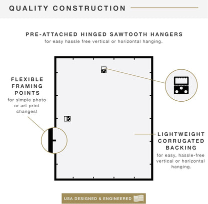 MCS Trendsetter 24x36 Poster Frame Black High-Gloss, Vertical & Horizontal Wall Hanging Large Picture Frame for Photos, Posters & Art Prints (1-Pack)