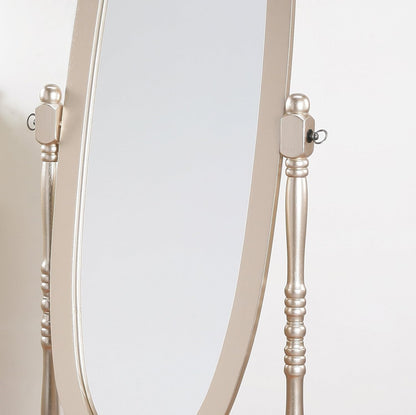 Roundhill Furniture Traditional Queen Anna Style Wood Floor Cheval Mirror, Cherry Finish