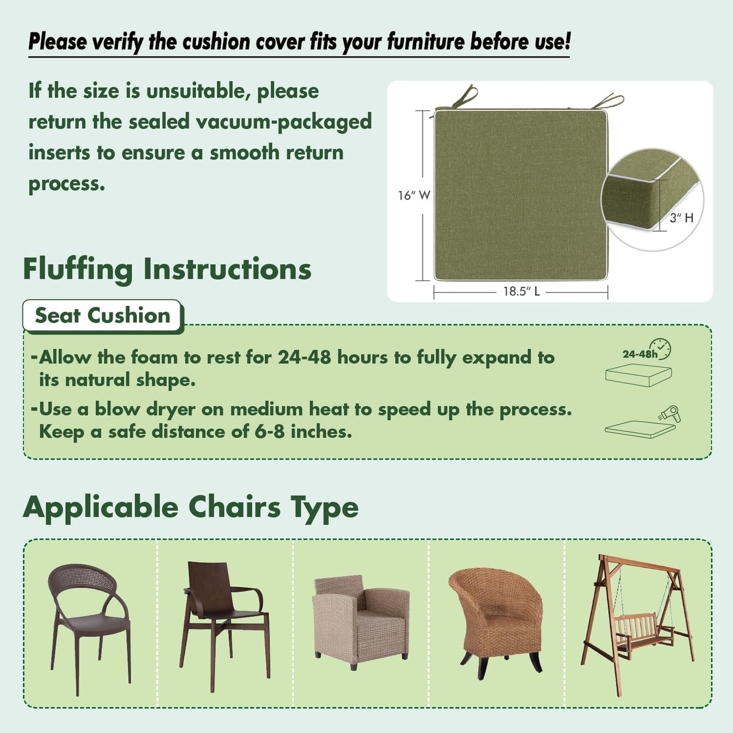 MIULEE Beige Outdoor Bench Cushion Set of 1, 48x18x3 Inch Waterproof Patio Seat Cushions for Swing and Outdoor Furniture Couch Sofa, 3 Year Color Fastness High Density Foam with Adjustable Ties