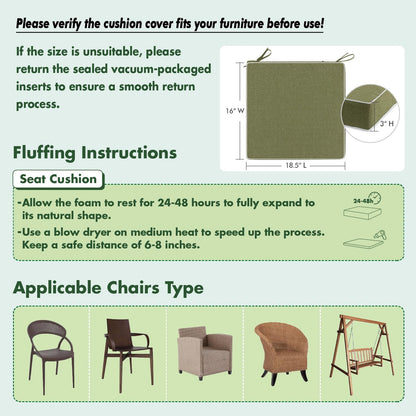 MIULEE Beige Outdoor Bench Cushion Set of 1, 48x18x3 Inch Waterproof Patio Seat Cushions for Swing and Outdoor Furniture Couch Sofa, 3 Year Color Fastness High Density Foam with Adjustable Ties