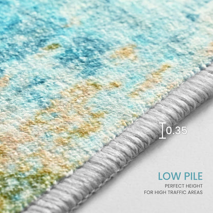 Ompaa 2x6 Rug Runners for Hallways Kitchen Runner Rug Non Slip Washable Grey Long Runner Rugs with Rubber Backing Soft Abstract Carpet Runner for Hallways, Kitchen, Bedroom, Bathroom, Entryway - Colors A