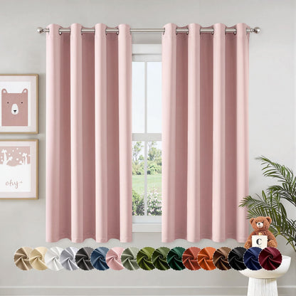 MIULEE Blackout Curtains for Bedroom Living Room 2 Panels, Thermal Insulated Room Darkening Drapes Grommet Noise Reducing Light Blocking Window Treatments 63 Inches Long 40x63 Inch Black - Colors B