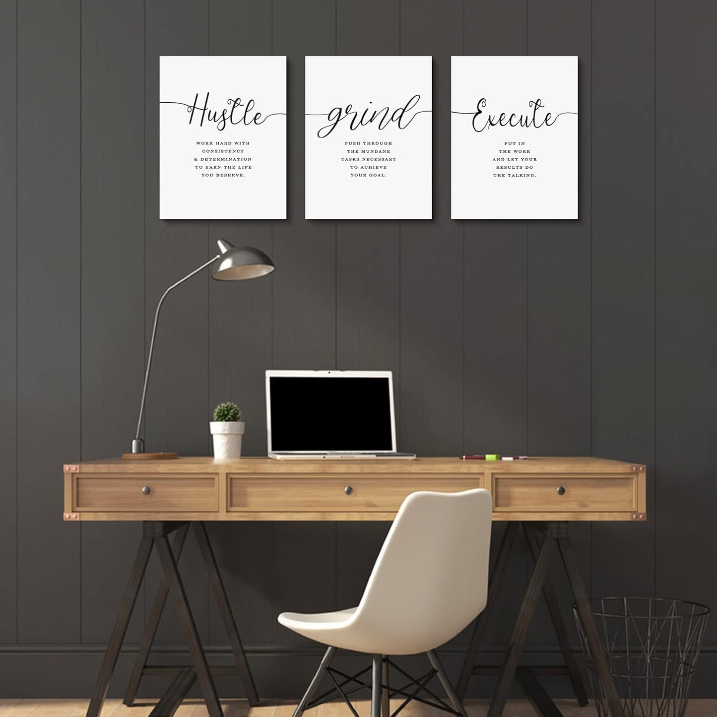 Inspirational Canvas Painting Wall Art -EPHANY ART,Mindset Quotes Prints, Success Framed Entrepreneur Poster Positive Quotes Wall Poster for Home Office Workplace (M-3pcs,12x16inchx3pcs)