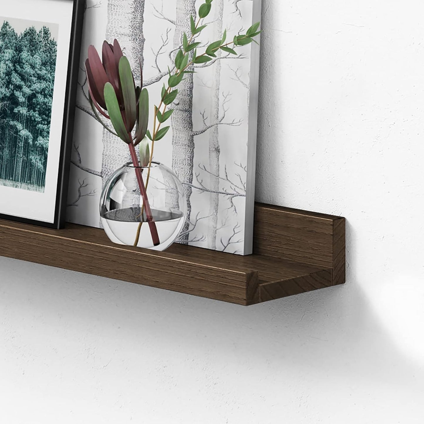 Forbena 36 Inch Floating Shelves for Wall 4-Pack, Large Nursery Book Shelves Bookshelf for Kids Bedroom, Long Picture Ledge Shelf with Lip for Living Room Photo Frames Art Display (White Solid Wood)