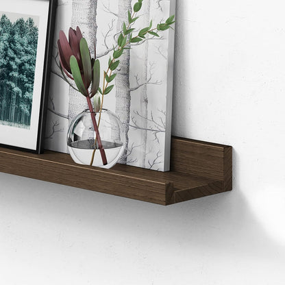 Forbena 36 Inch Floating Shelves for Wall 4-Pack, Large Nursery Book Shelves Bookshelf for Kids Bedroom, Long Picture Ledge Shelf with Lip for Living Room Photo Frames Art Display (White Solid Wood)