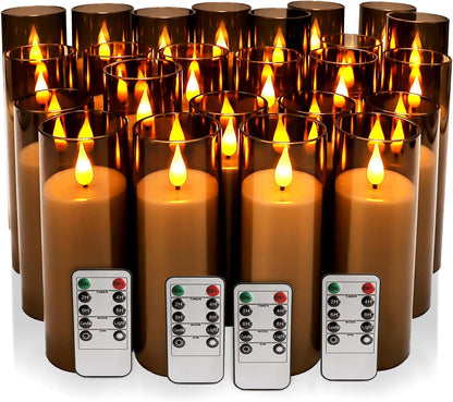 48- Pack of 3 Sizes of LED Flameless Candles.This Candle is Suitable for café, Fancy Restaurant, Bookstore and Other Scenes to Create a Relaxing and Romantic Atmosphere.