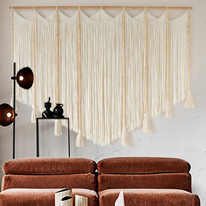 Jakalin Macrame Wall Hanging Dip Dyed Fiber Macrame Wall Decor Boho Cord Living Room Wall Art 57" Wx43 L