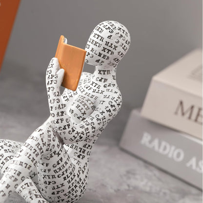 GRAPMKTG Home Decor Pulp Reading Women Thinker Statue Aesthetic Sculpture Room Decor Modern Abstract Decoration on Shelf Table Desk for Living Room Office Bedroom A