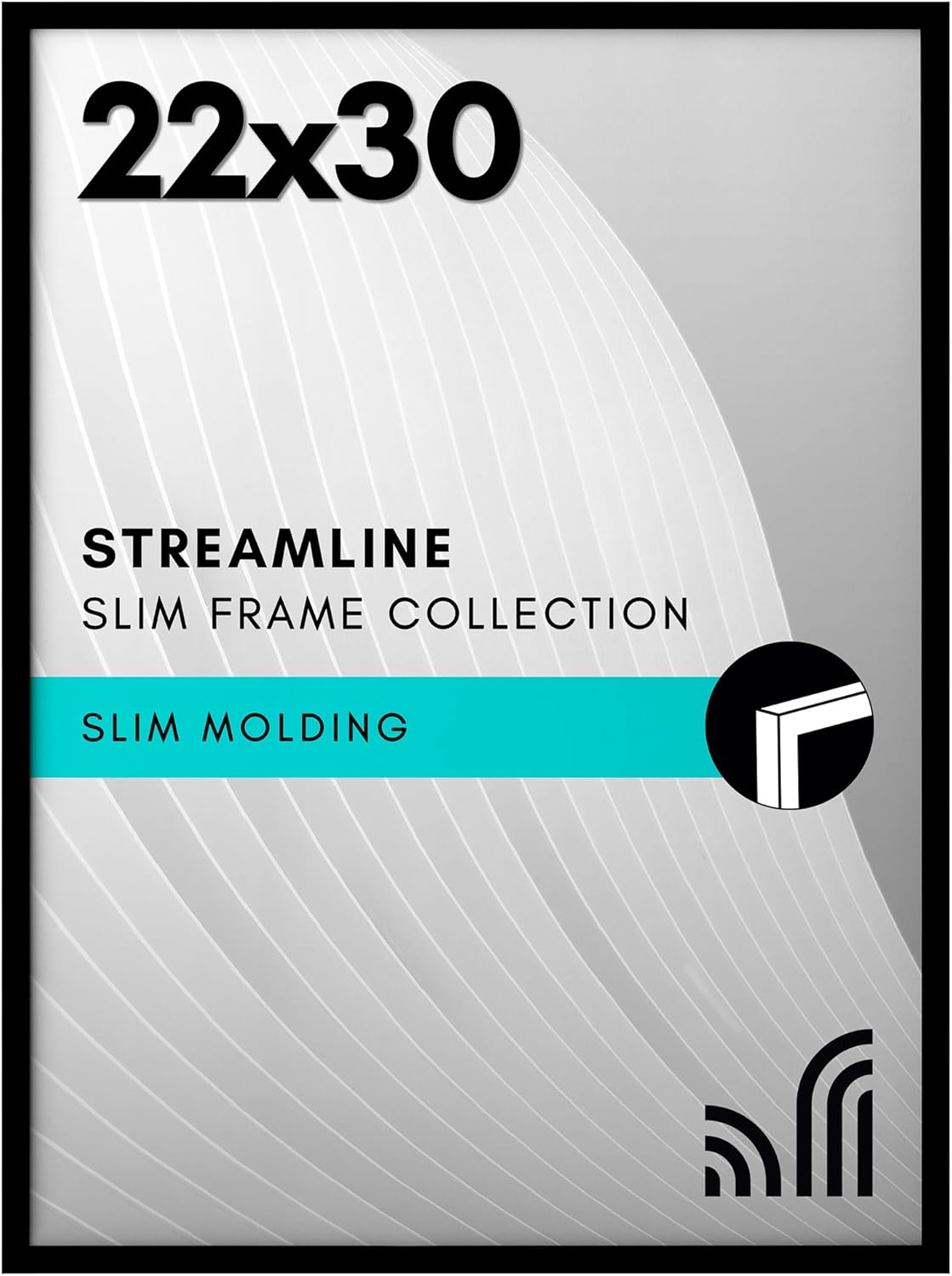 Americanflat 24x36 Poster Frame with Polished Plexiglass - Streamline Collection - Thin Border Picture Frame for Wall Display - Hanging Hardware Included - Black - Colors A