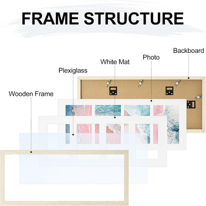 Vittanly 11x14 Collage Picture Frame, Displays 5Pcs 4x6 Pictures with Mat or 1Pcs 11x14 without Mat for Wall Mounting, Picture Frames Collage Wall Decor in Black, 1 Pack