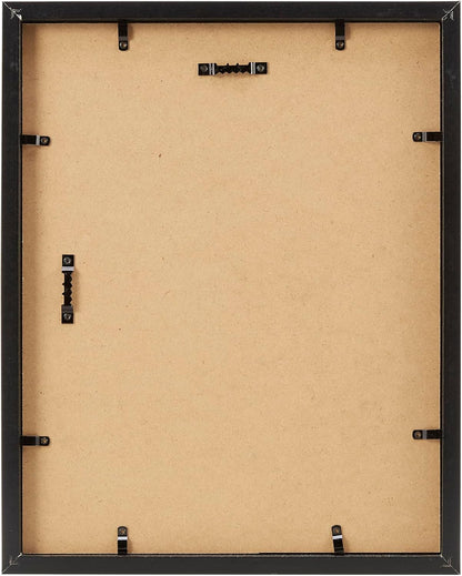 Amazon Basics 8.5" x 11" Shadow Box Wood Rectangular Frame for Display Photos, Memorabilia, Black