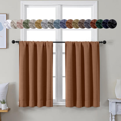 Simplebrand Ava Sage Green Blackout Curtains for Bedroom 63 Inch Length 2 Panels Set, Solid Thermal Insulated Energy Saving Rod Pocket Window Treatment Curtains Blackout Drapes, W40 x L63 Inch, Sage - Colors A