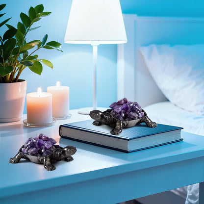 DUQGUHO Bunny Decor Easter Rabbit Decor Crystals Easter Gifts Decoration Bunny Statue Amethyst Crystals Figurines Bunny 1.5’’